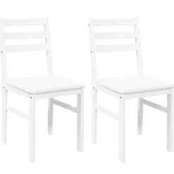 vidaXL Sillas-Sillas de comedor 2 unidades madera maciza de caucho