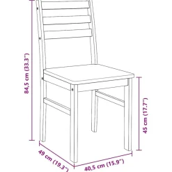 vidaXL Sillas-Sillas de comedor 2 unidades madera maciza de caucho