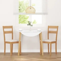 vidaXL Sillas-Sillas de comedor con cojines 2uds madera maciza natural caucho