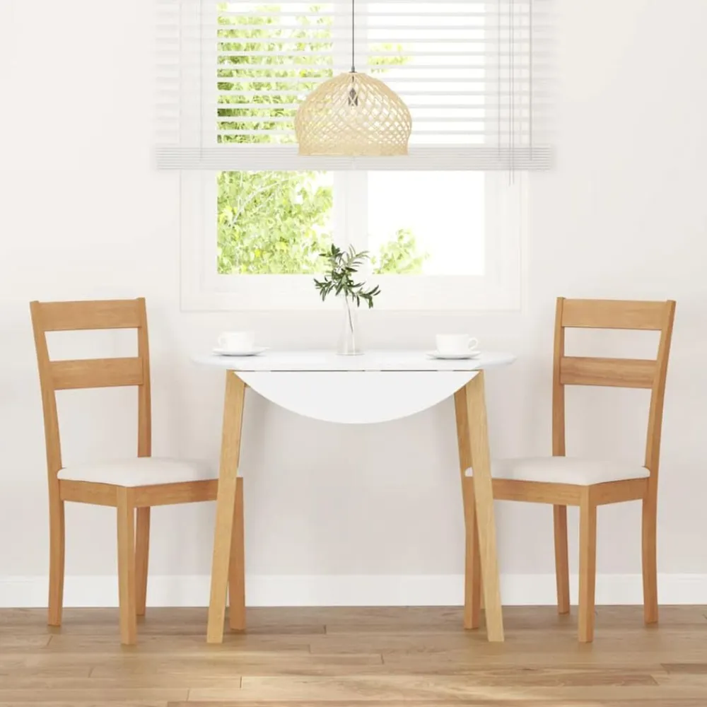 vidaXL Sillas-Sillas de comedor con cojines 2uds madera maciza natural caucho