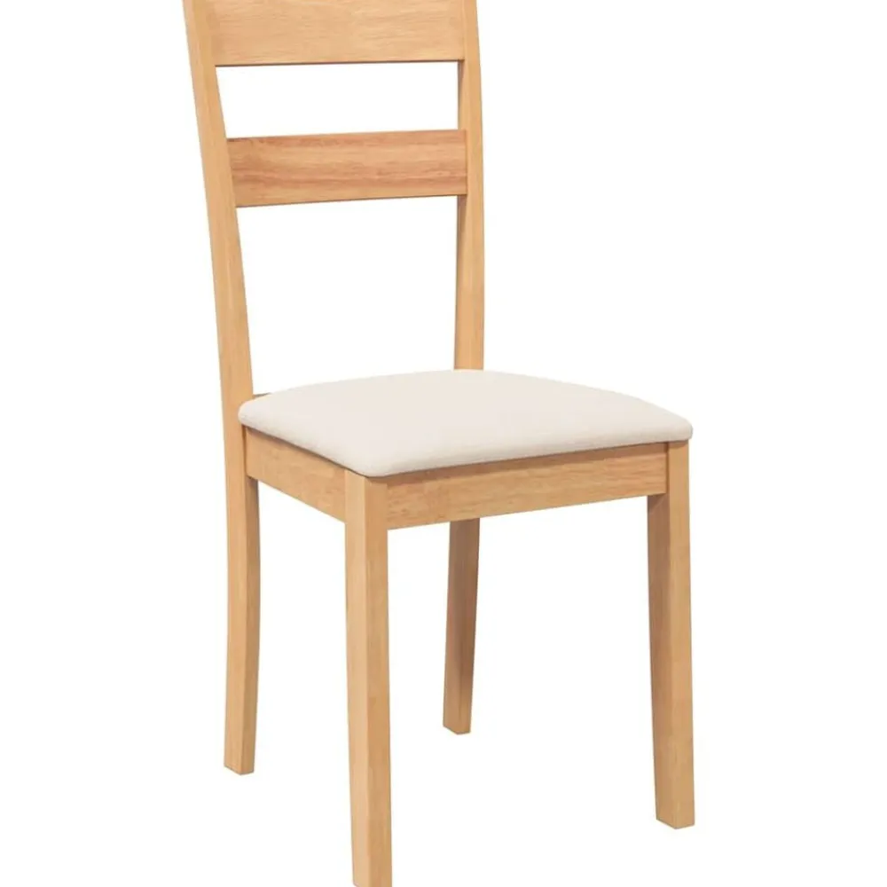 vidaXL Sillas-Sillas de comedor con cojines 2uds madera maciza natural caucho
