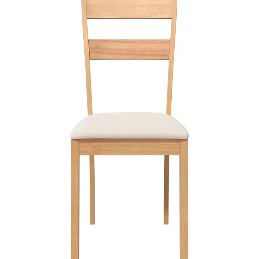 vidaXL Sillas-Sillas de comedor con cojines 2uds madera maciza natural caucho