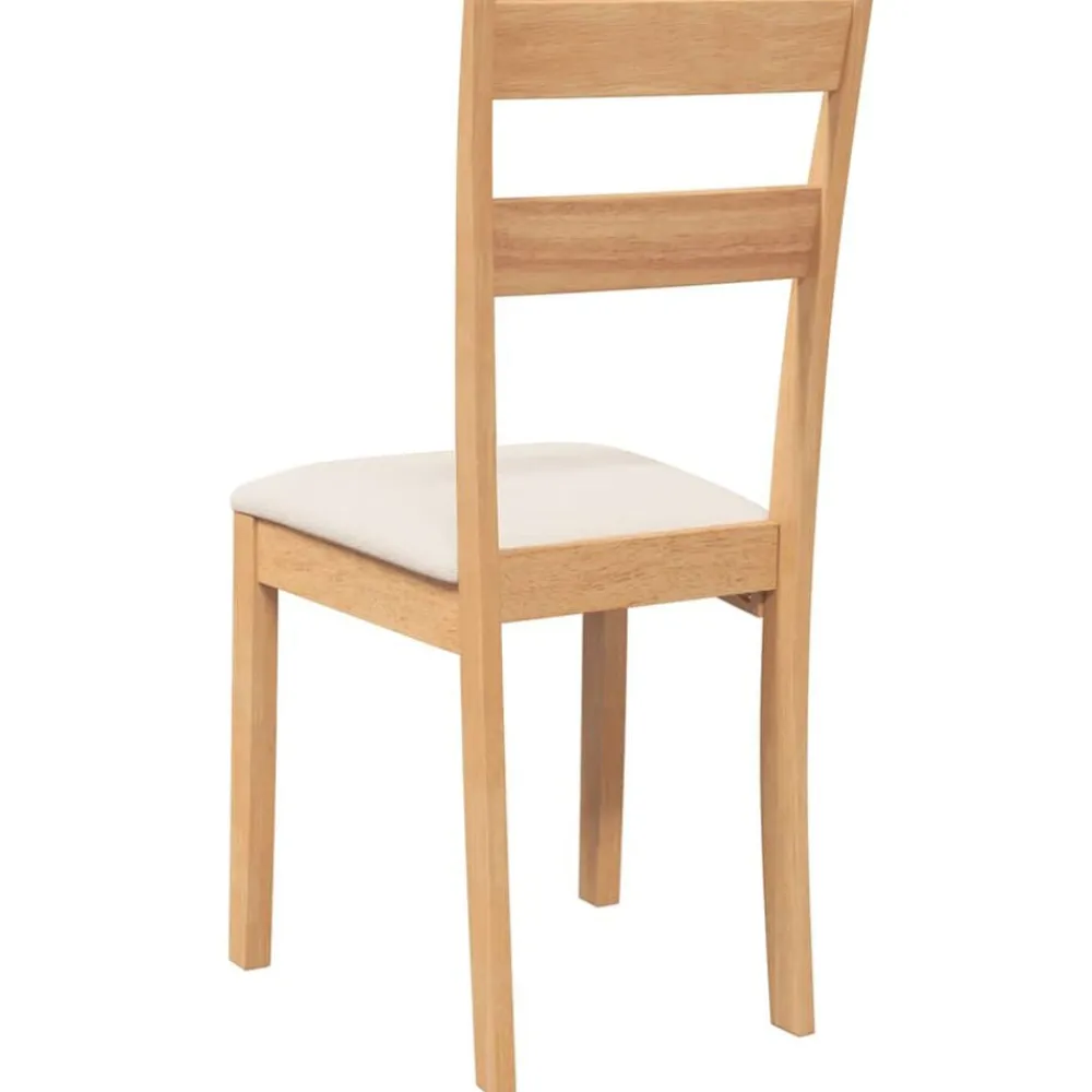vidaXL Sillas-Sillas de comedor con cojines 2uds madera maciza natural caucho