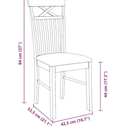 vidaXL Sillas de comedor con cojines 2uds madera maciza blanco caucho Blanco y gris Discount