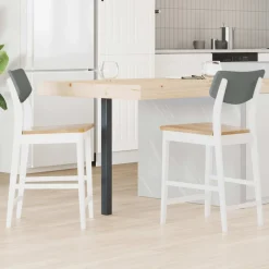vidaXL Sillas de comedor 2 pcs 48 x 49 x 95 cm Madera de Caucho Sólido y natural Hot