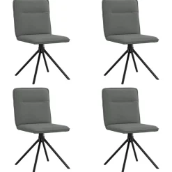 vidaXL Sillas-Sillas de comedor giratorias 4 unidades tela