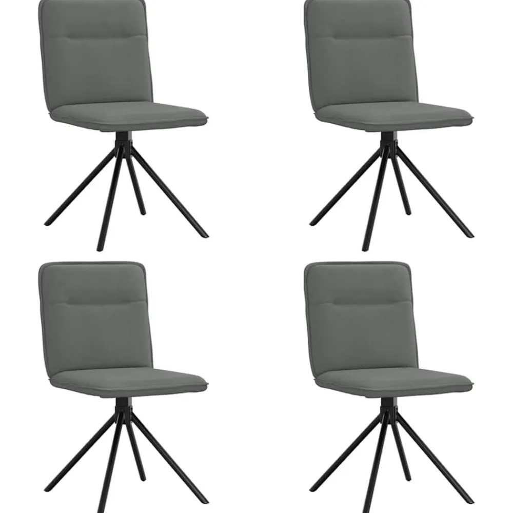 vidaXL Sillas-Sillas de comedor giratorias 4 unidades tela