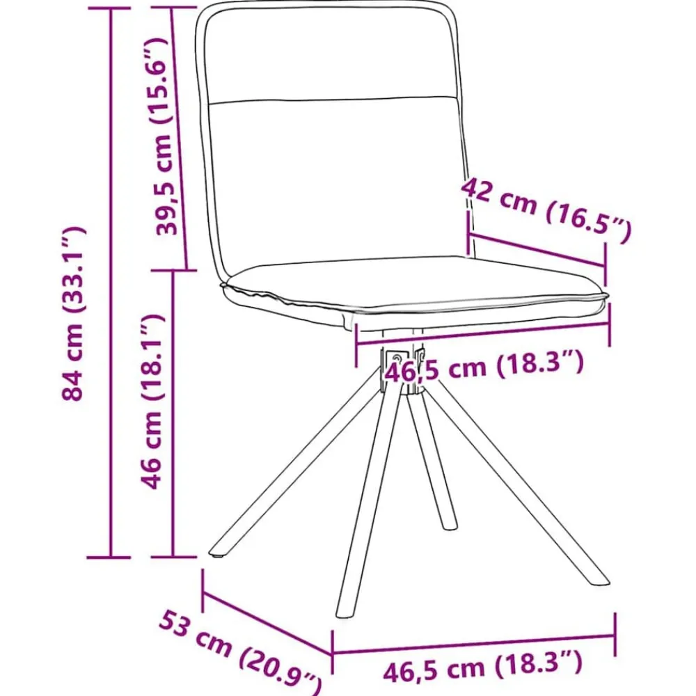 vidaXL Sillas-Sillas de comedor giratorias 4 unidades tela