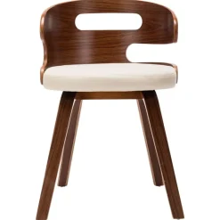 vidaXL Sillas de comedor 4 uds madera curvada y cuero sintético crema crema y marrón oscuro Hot