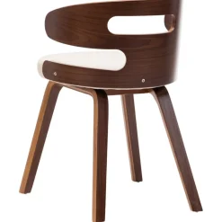 vidaXL Sillas de comedor 4 uds madera curvada y cuero sintético crema crema y marrón oscuro Hot