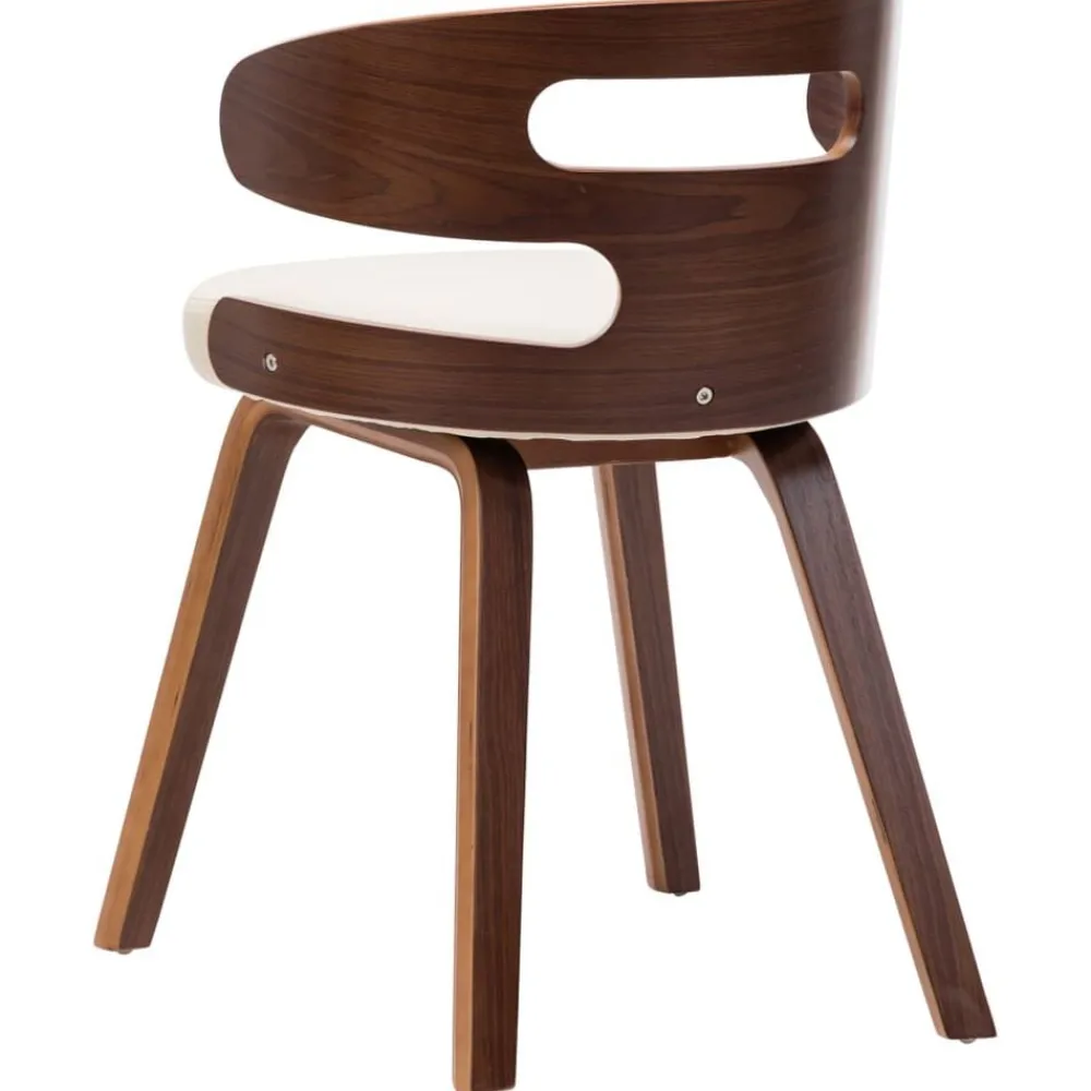 vidaXL Sillas de comedor 4 uds madera curvada y cuero sintético crema crema y marrón oscuro Hot