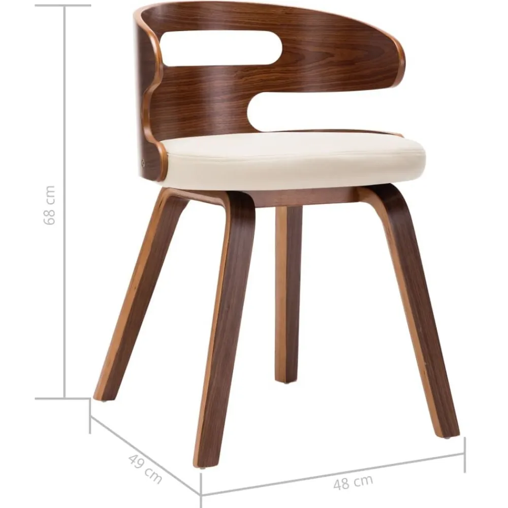 vidaXL Sillas de comedor 4 uds madera curvada y cuero sintético crema crema y marrón oscuro Hot