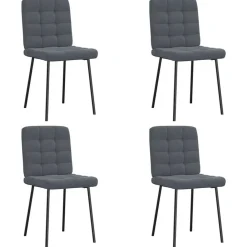 vidaXL Sillas-Sillas de comedor 4 unidades terciopelo