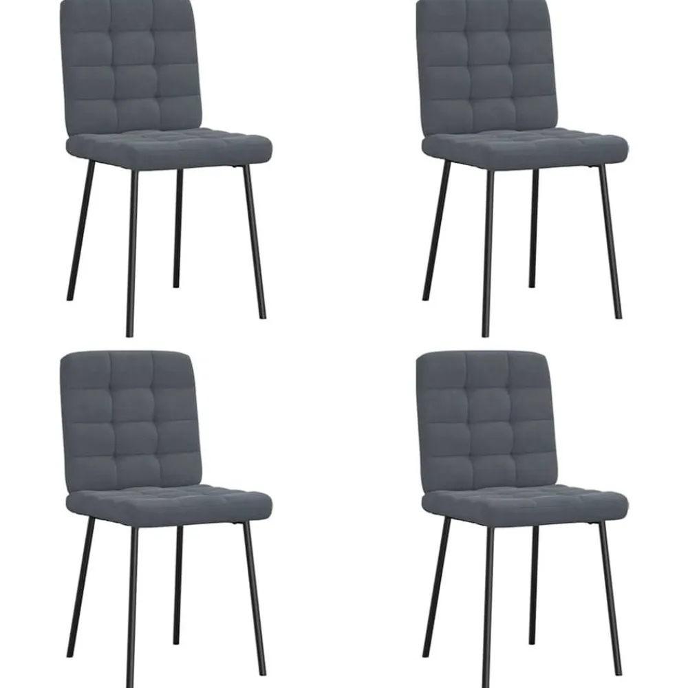 vidaXL Sillas-Sillas de comedor 4 unidades terciopelo