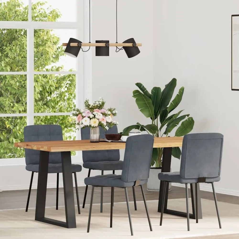 vidaXL Sillas-Sillas de comedor 4 unidades terciopelo