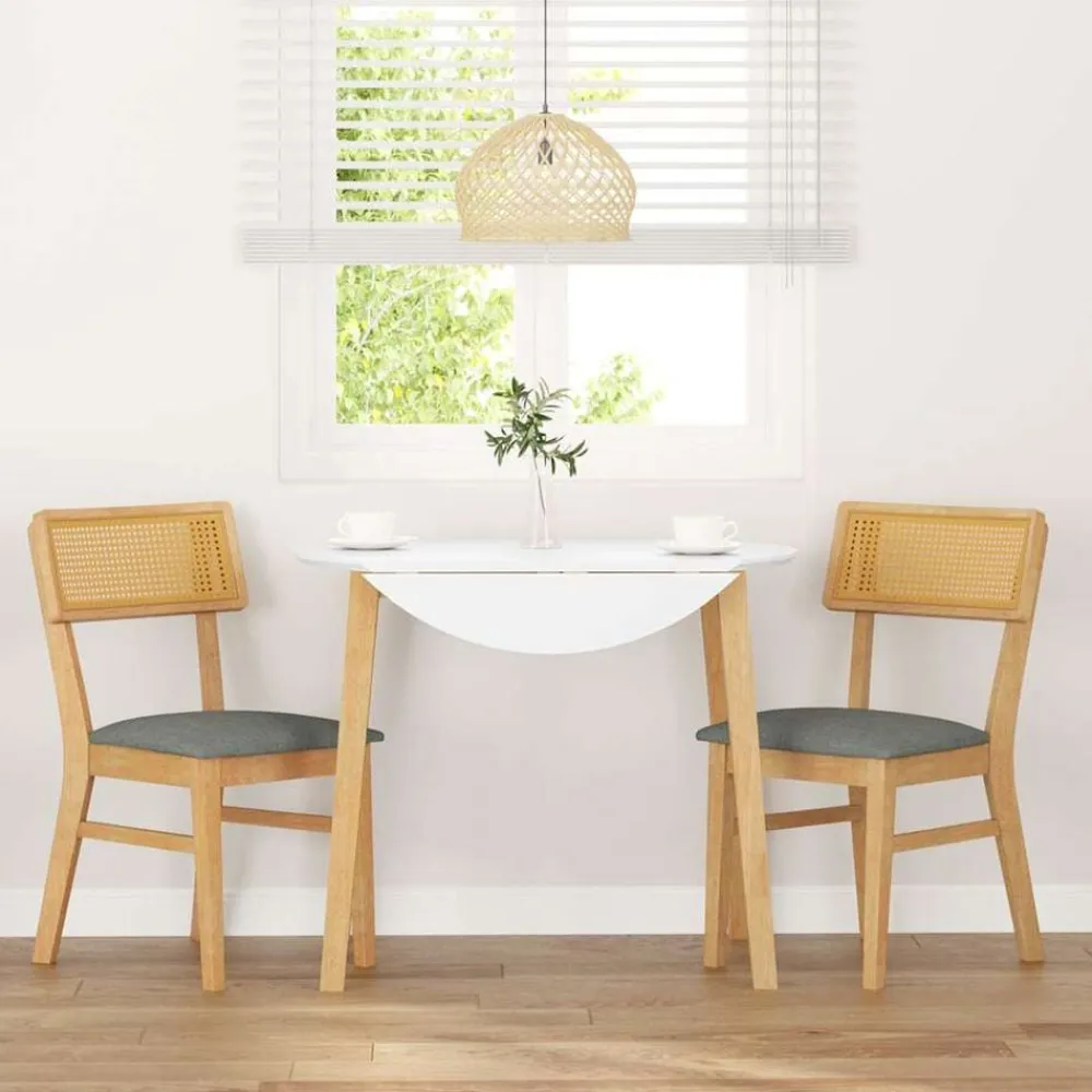 vidaXL Sillas-Sillas de comedor con cojines 2 uds madera maciza caucho
