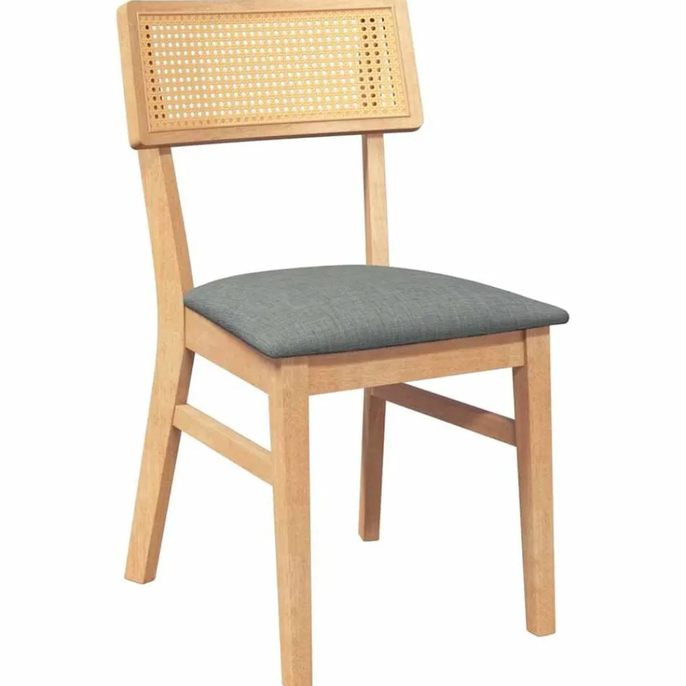 vidaXL Sillas-Sillas de comedor con cojines 2 uds madera maciza caucho