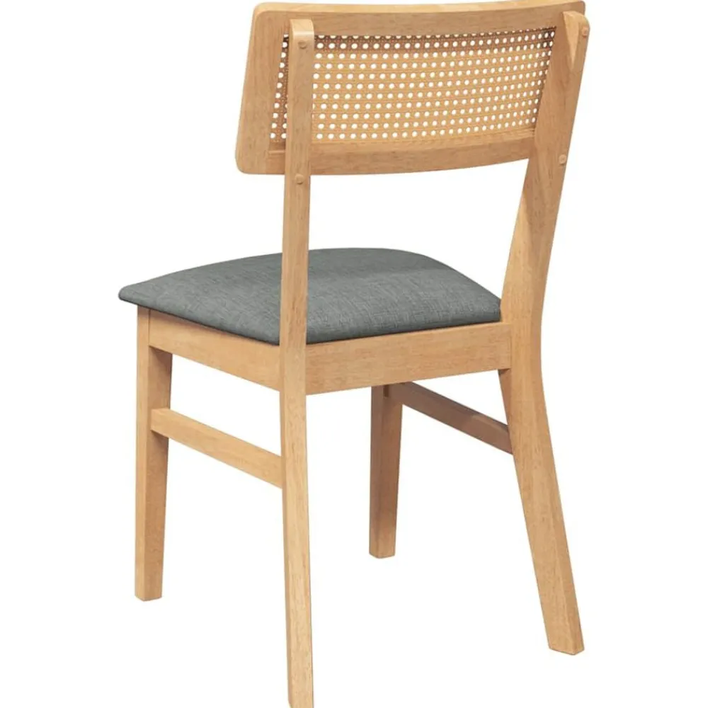 vidaXL Sillas-Sillas de comedor con cojines 2 uds madera maciza caucho