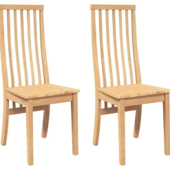 vidaXL Sillas de comedor 2 unidades madera maciza de caucho Natural Sale