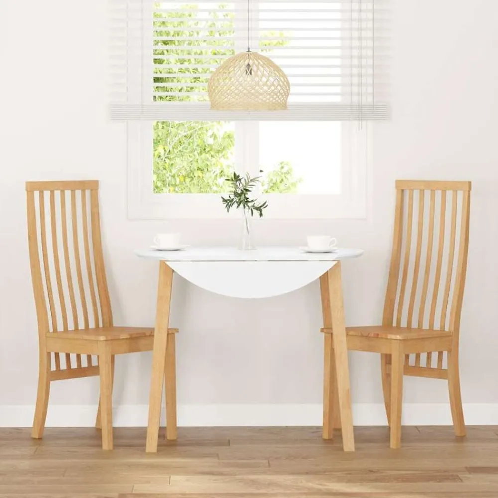 vidaXL Sillas de comedor 2 unidades madera maciza de caucho Natural Sale