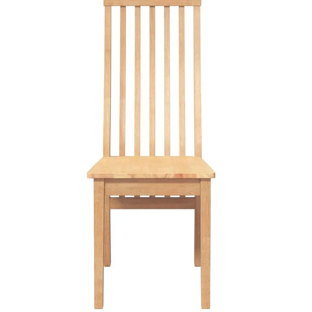 vidaXL Sillas de comedor 2 unidades madera maciza de caucho Natural Sale