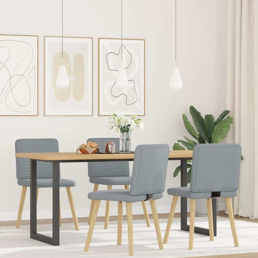 vidaXL Sillas-Sillas de comedor 4 unidades tela