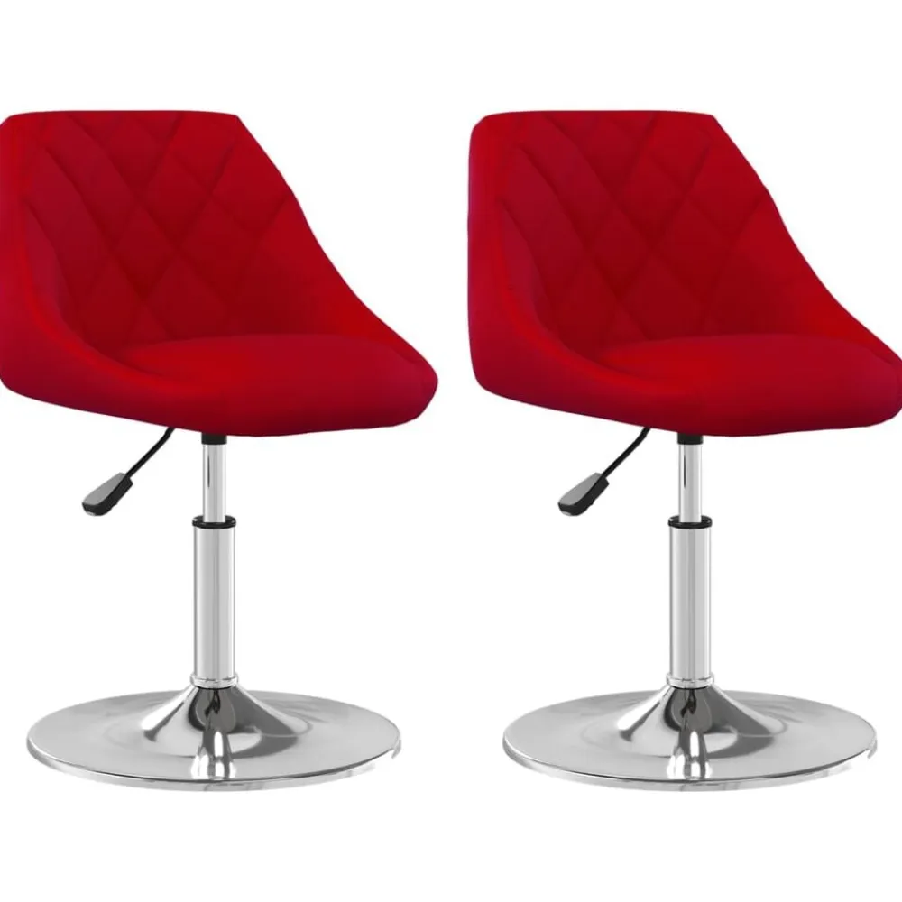 vidaXL Sillas de comedor giratorias 2 unidades terciopelo rojo tinto Rojo vino tinto Online