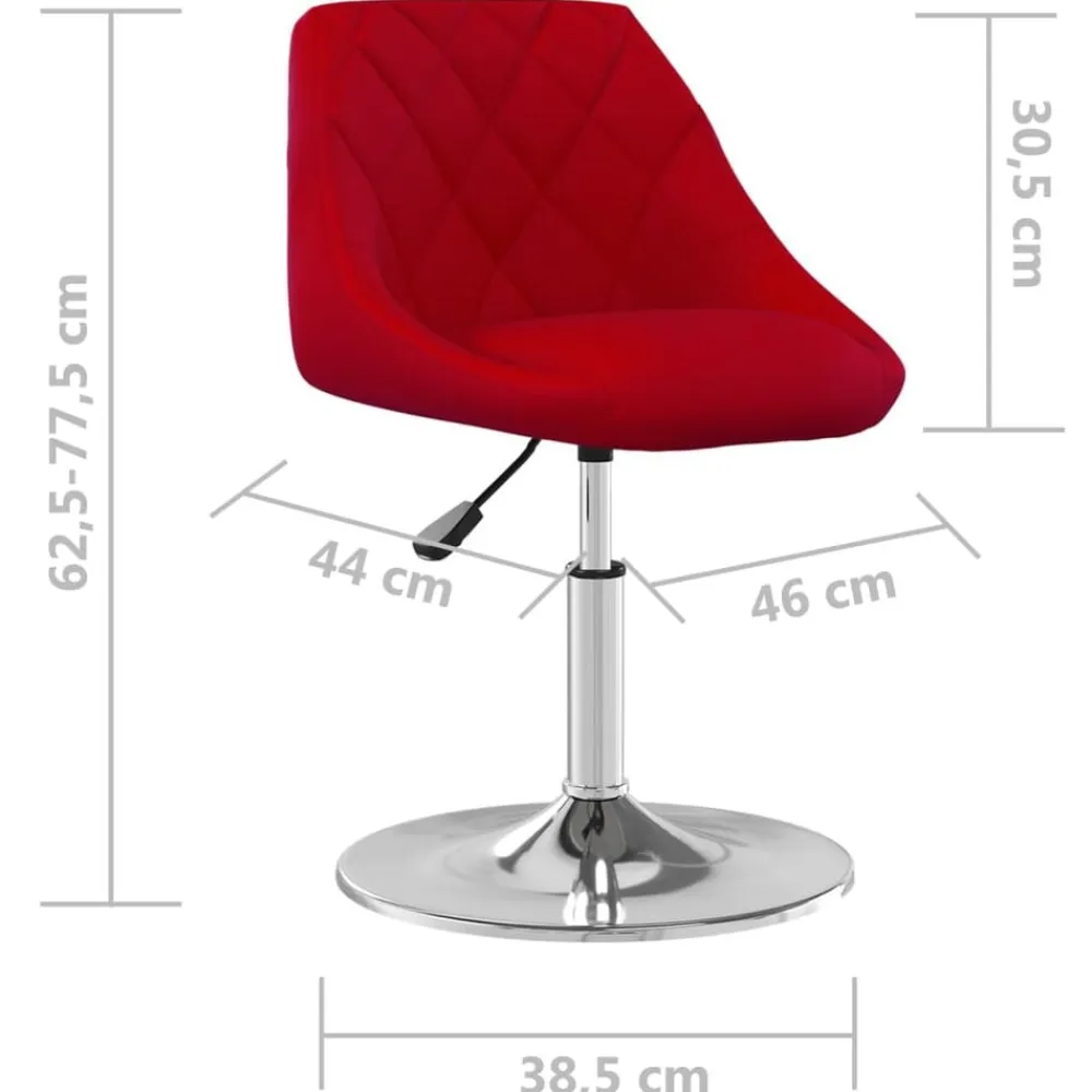 vidaXL Sillas de comedor giratorias 2 unidades terciopelo rojo tinto Rojo vino tinto Online