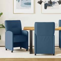 vidaXL Sillas-Sillas de Comedor con Ruedas 2 pcs 57 x 67 x 95 cm tela