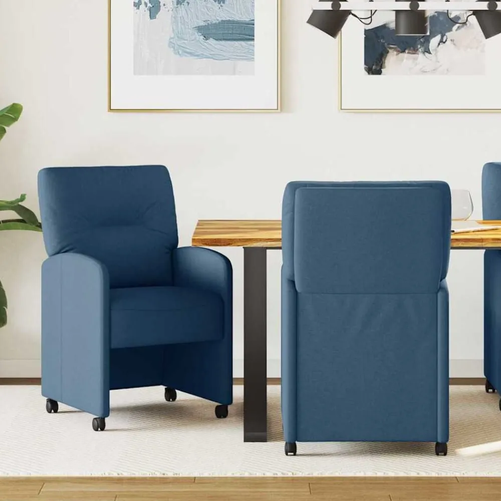 vidaXL Sillas-Sillas de Comedor con Ruedas 2 pcs 57 x 67 x 95 cm tela