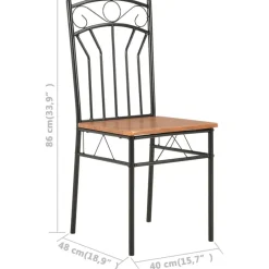 vidaXL Sillas de comedor 6 unidades MDF marrón New