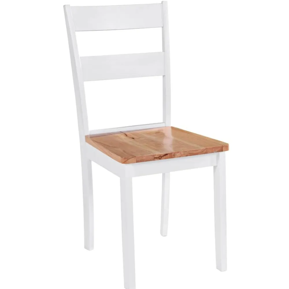 vidaXL Sillas de comedor 4 unidades madera maciza de caucho blanco Hot