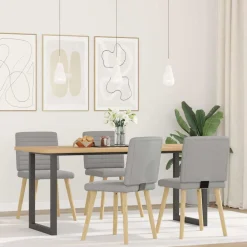 vidaXL Sillas de comedor 4 uds tela Gris nube Discount