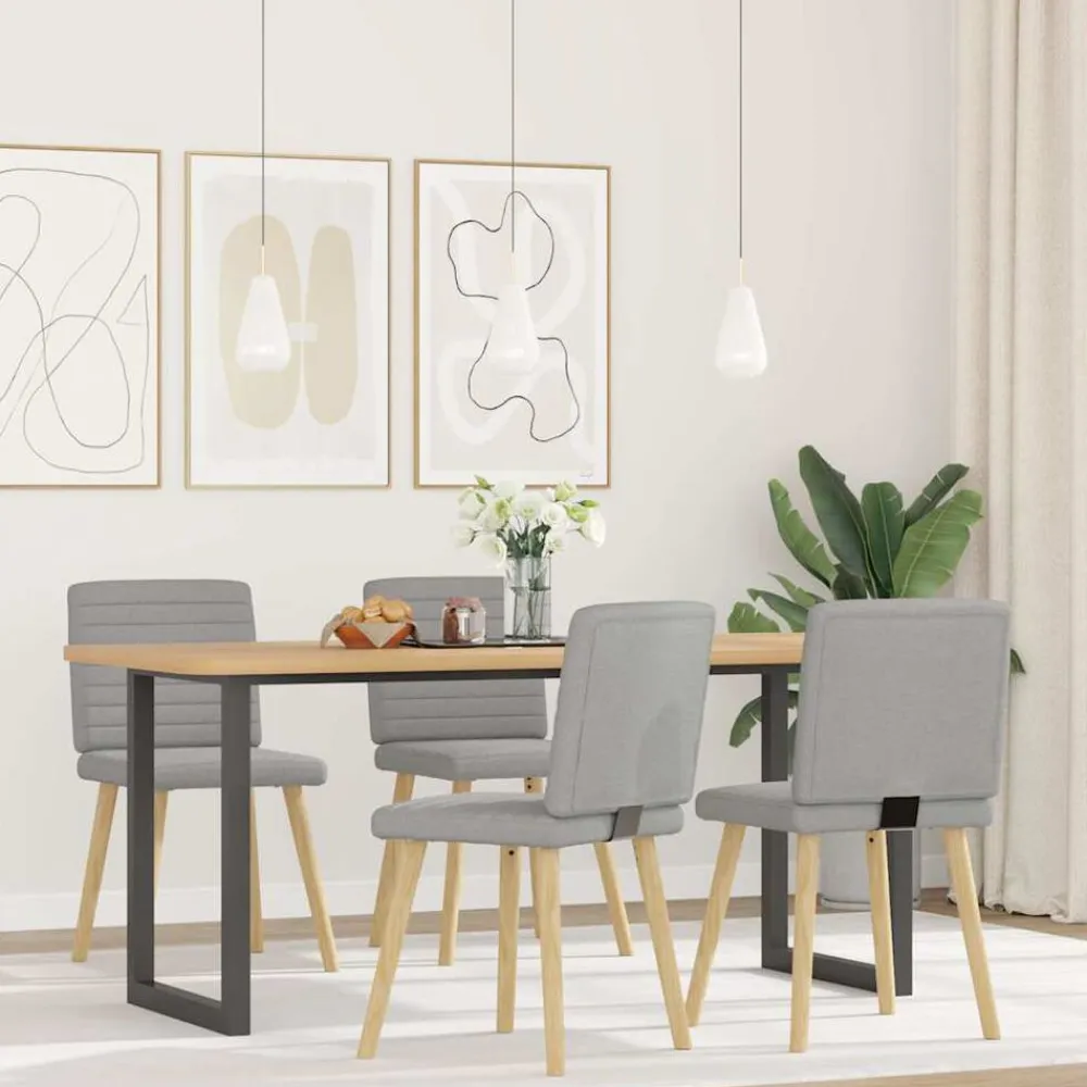 vidaXL Sillas de comedor 4 uds tela Gris nube Discount