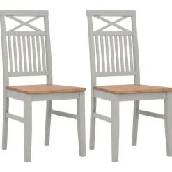 vidaXL Sillas de comedor 2 unidades madera maciza de roble Gris Online