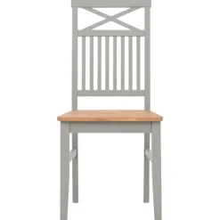 vidaXL Sillas de comedor 2 unidades madera maciza de roble Gris Online