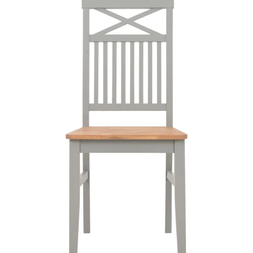 vidaXL Sillas de comedor 2 unidades madera maciza de roble Gris Online