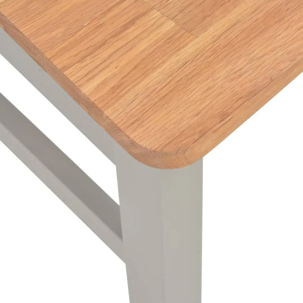 vidaXL Sillas de comedor 2 unidades madera maciza de roble Gris Online