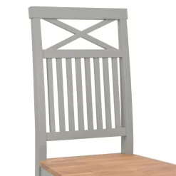 vidaXL Sillas de comedor 2 unidades madera maciza de roble Gris Online