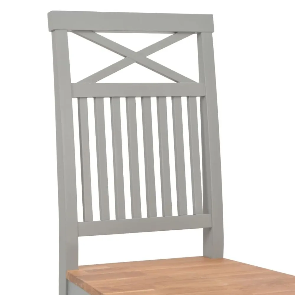 vidaXL Sillas de comedor 2 unidades madera maciza de roble Gris Online