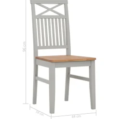 vidaXL Sillas de comedor 2 unidades madera maciza de roble Gris Online