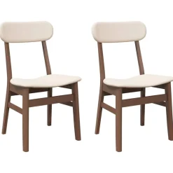 vidaXL Sillas de comedor con cojines 2 uds madera maciza marrón caucho Marrón y claro