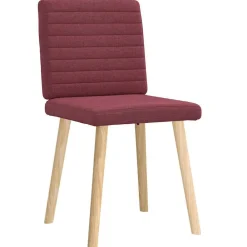 vidaXL Sillas-Sillas de comedor 2 unidades tela rojo tinto