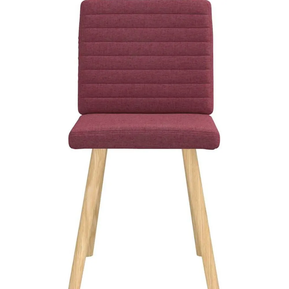 vidaXL Sillas-Sillas de comedor 2 unidades tela rojo tinto