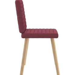 vidaXL Sillas-Sillas de comedor 2 unidades tela rojo tinto