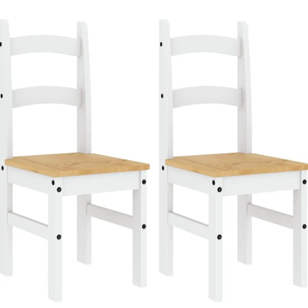 vidaXL Sillas-Sillas de comedor 2 uds madera maciza pino 40x46x99 cm