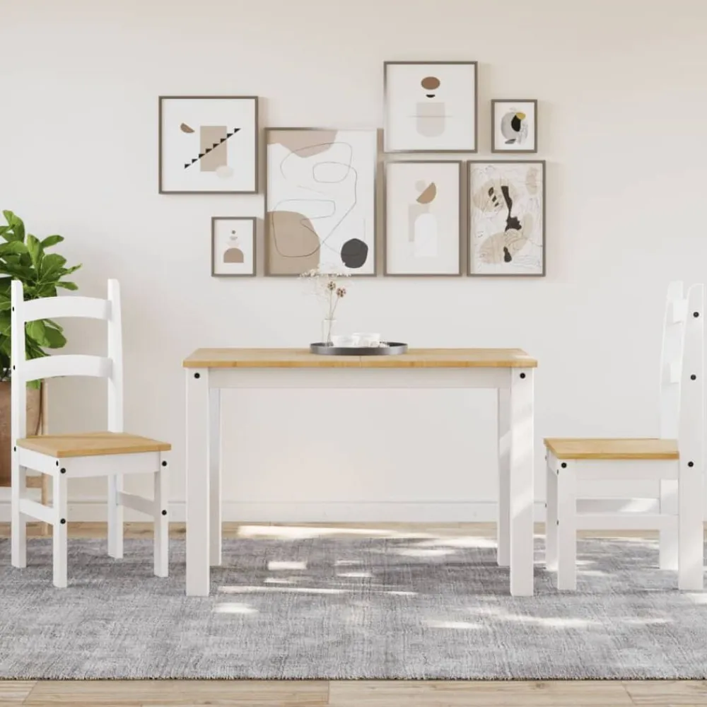 vidaXL Sillas-Sillas de comedor 2 uds madera maciza pino 40x46x99 cm