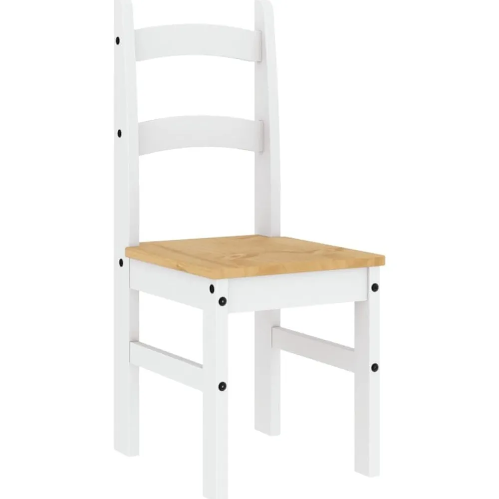vidaXL Sillas-Sillas de comedor 2 uds madera maciza pino 40x46x99 cm