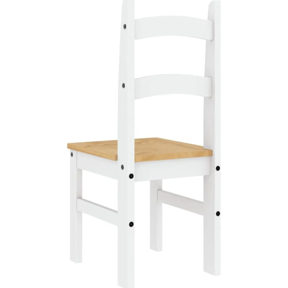 vidaXL Sillas-Sillas de comedor 2 uds madera maciza pino 40x46x99 cm