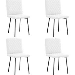 vidaXL Sillas de comedor 4 unidades cuero sintético Blanco Sale